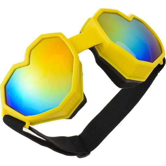 ?Women Yellow Heart Shaped Sunglasses Fashion Ski Goggles Oversize Love Glasses main image 6